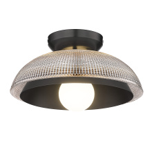 Golden 0309-FM BLK-RPG - Golden Lighting Crawford 1-light Flush Mount in Matte Black